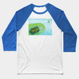 Frog Catching Bug Baseball T-Shirt